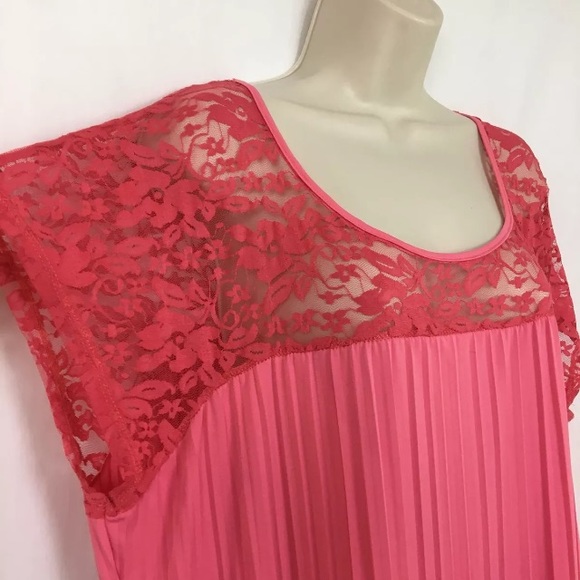 SOLD Espresso Lace Pleated Liquid Knit Top 2X - Picture 7 of 8